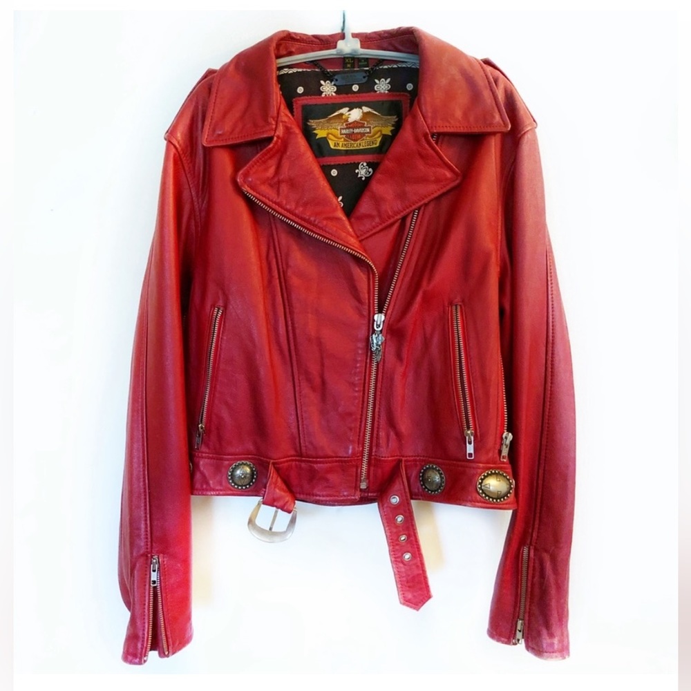 HARLEY-DAVIDSON Vintage Red Leather Jacket